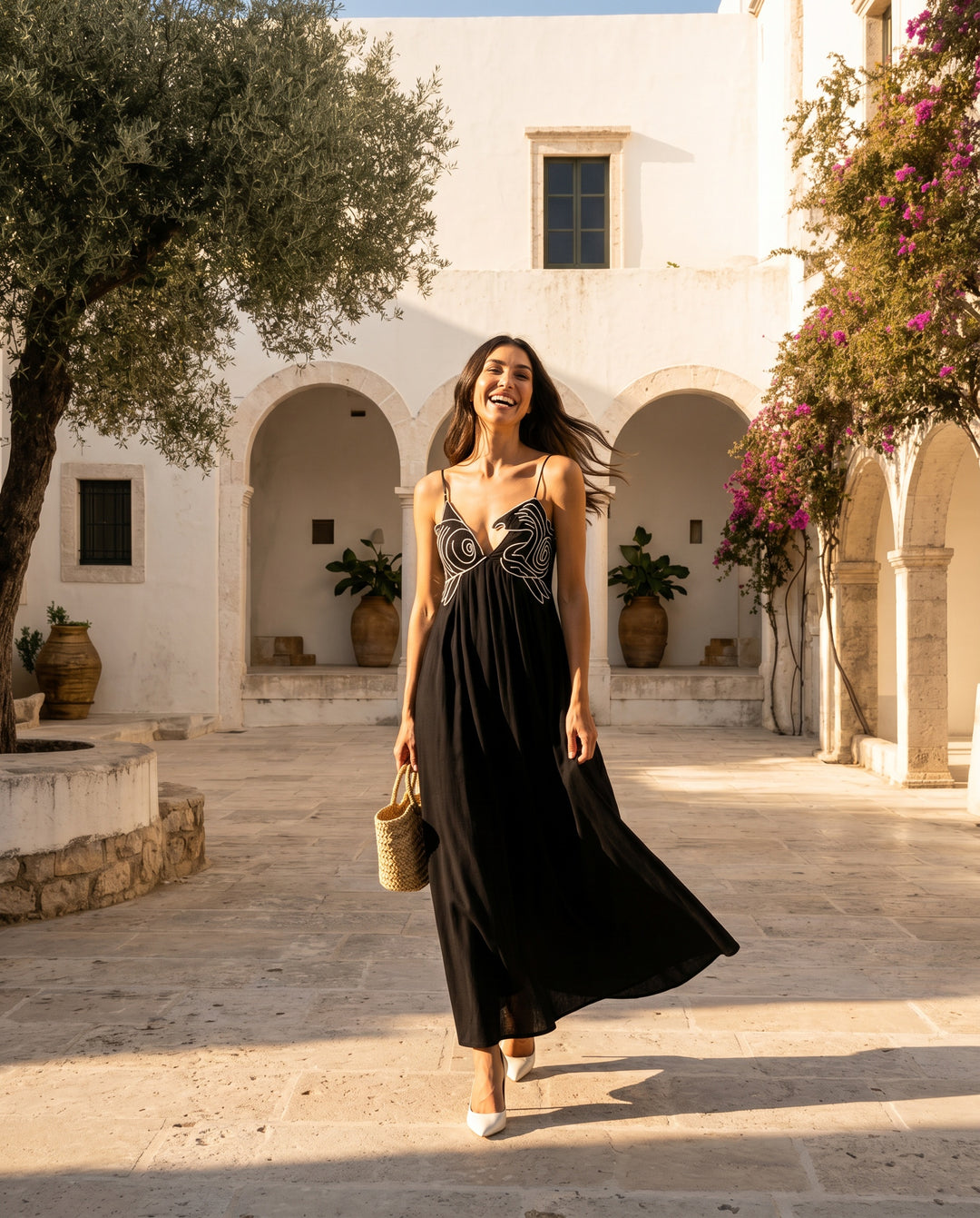 Elowen — Embroidered Wedding Guest Maxi Dress