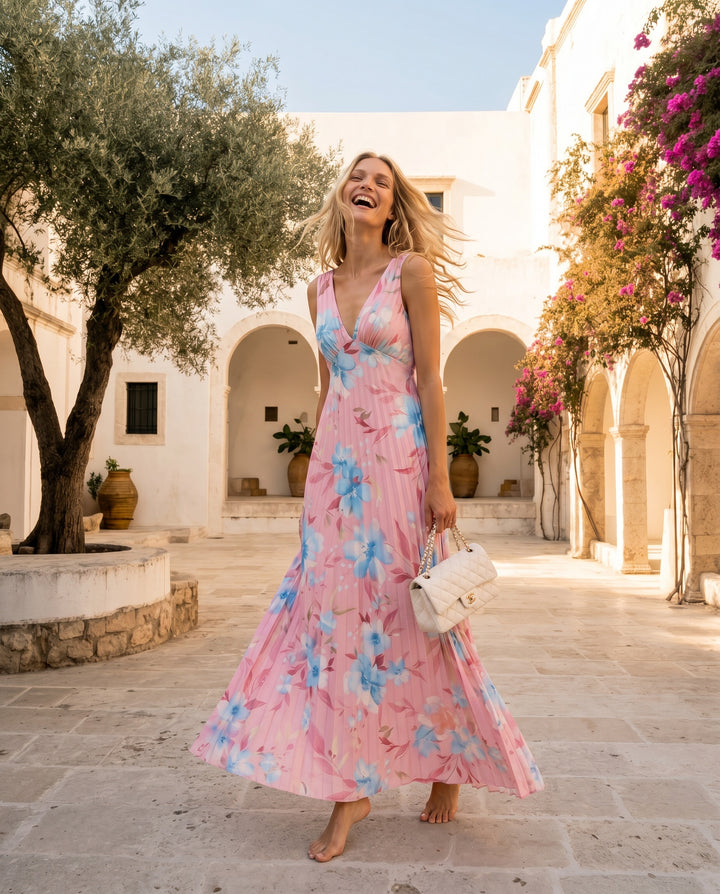 Marisol — Floral Chiffon Maxi Dress