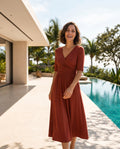 Ida — Elegant Draped Midi Dress