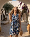Junia — Leaf-Print Tiered Dress