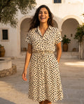 Hawise — Button-Detail A-Line Midi Dress