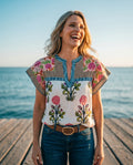 Elara — Embroidered Boho Blouse