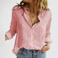 Olwen — Cotton-Linen Button-Down Blouse