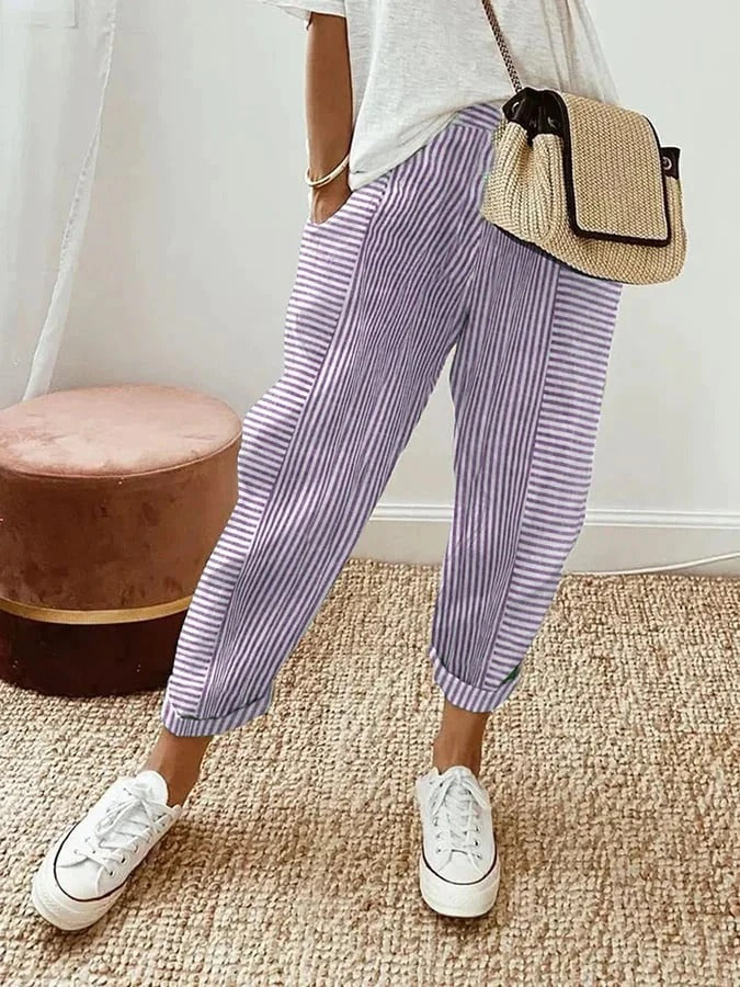 Steffi — Striped Cropped Trousers