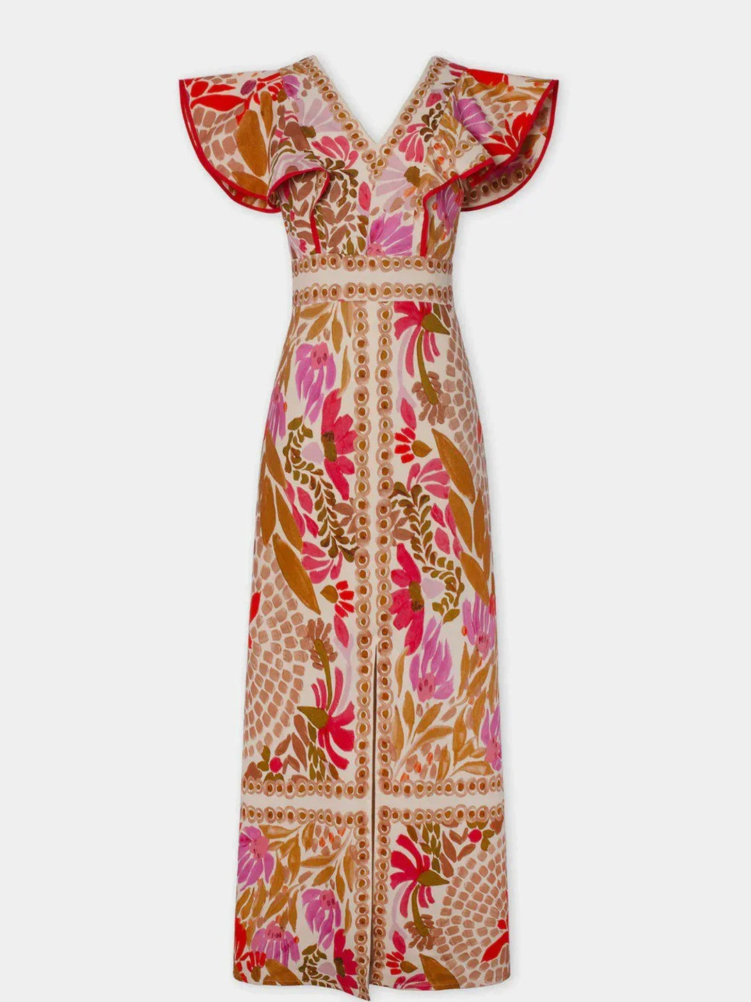 Florabel — Flutter-Sleeve Floral Maxi Dress