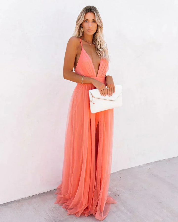 Aurelia — Backless Evening Maxi Dress