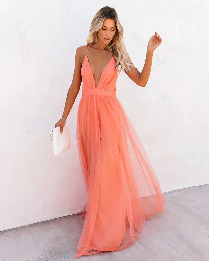 Aurelia — Backless Evening Maxi Dress