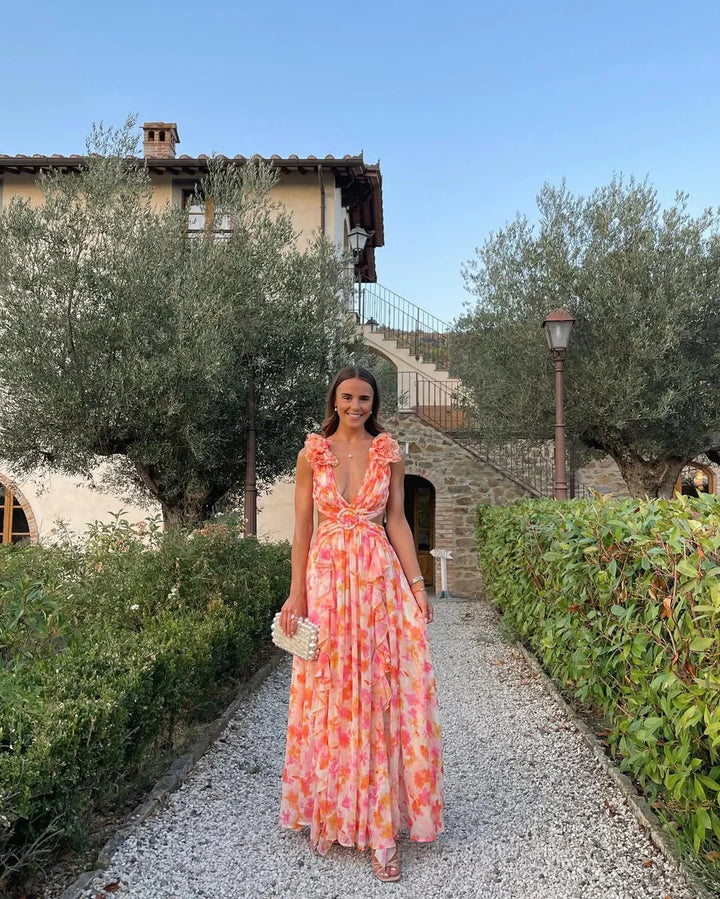 Rosanna — Sleeveless Floral Wedding Maxi Dress