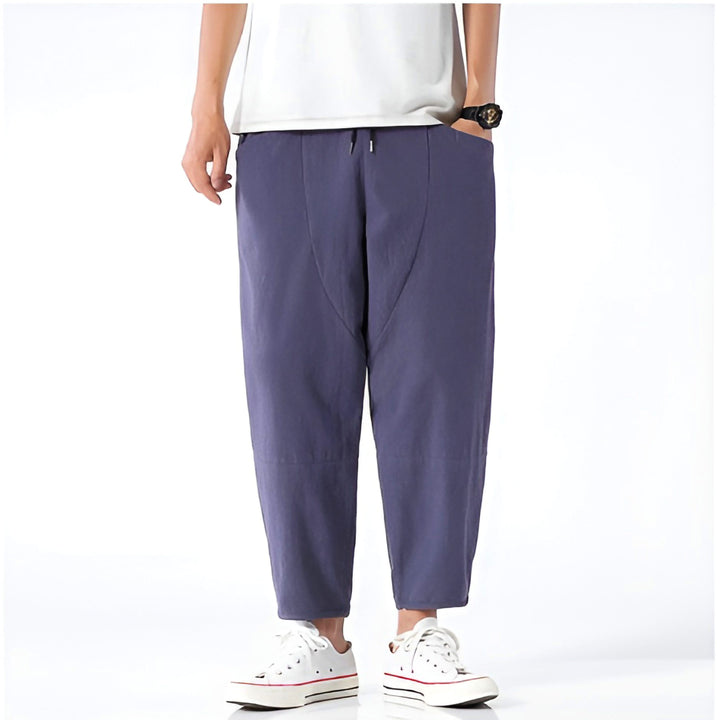 Sawyer — Cropped Cotton-Linen Trousers
