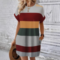 Elysia — Color-Block Round-Neck Dress