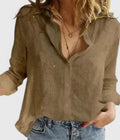 Olwen — Cotton-Linen Button-Down Blouse