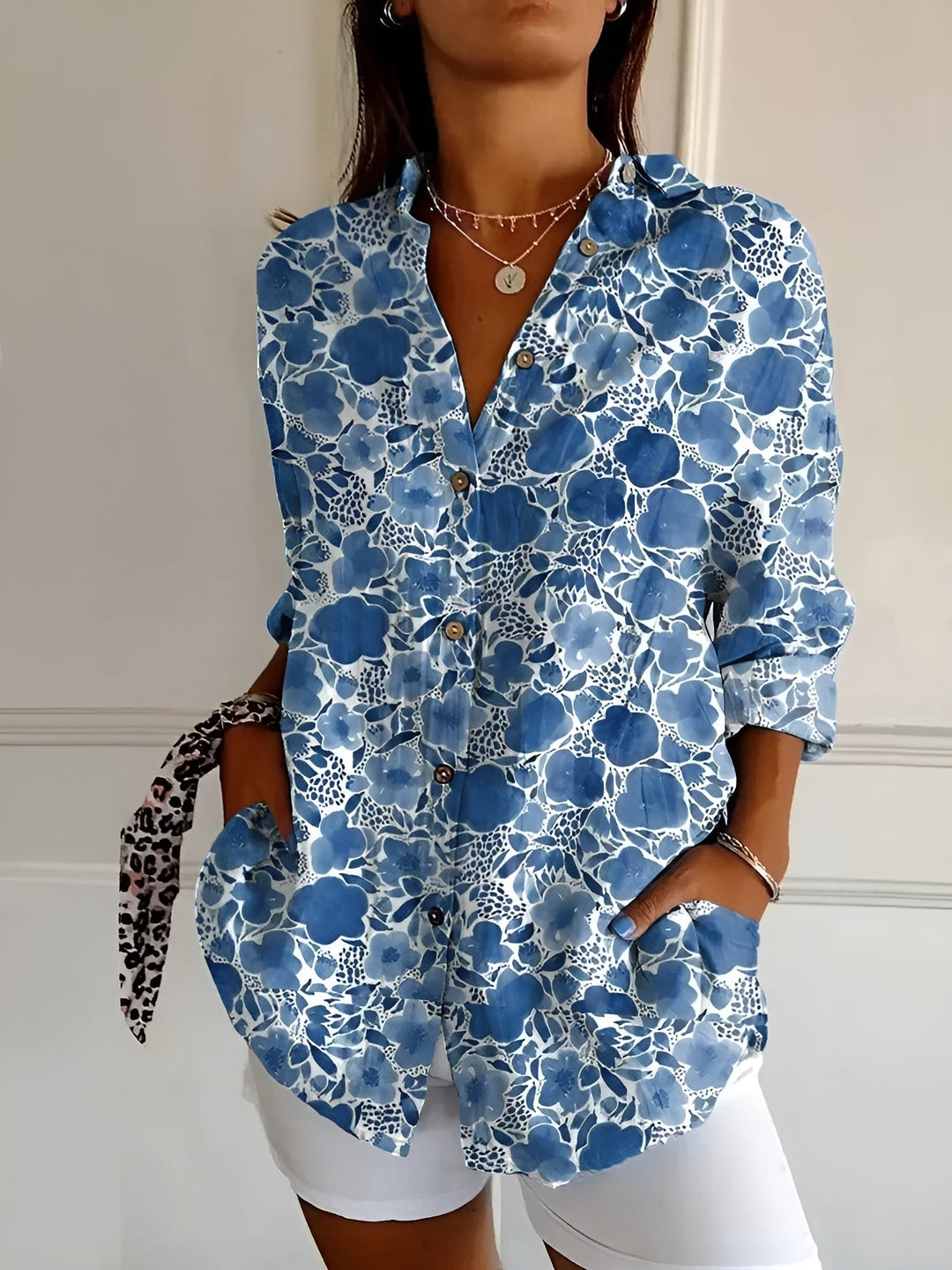 Daisy — Button-Front Floral Blouse