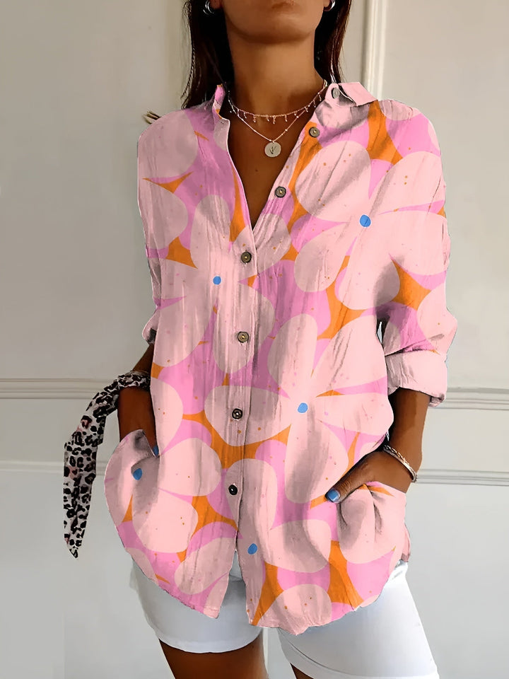 Daisy — Button-Front Floral Blouse