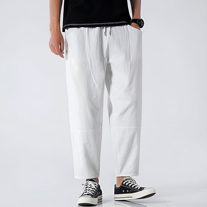 Sawyer — Cropped Cotton-Linen Trousers