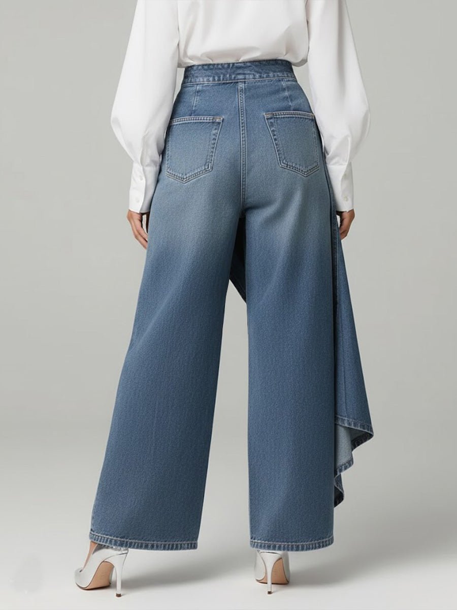 Olivia — Button-Front Wide-Leg Jeans