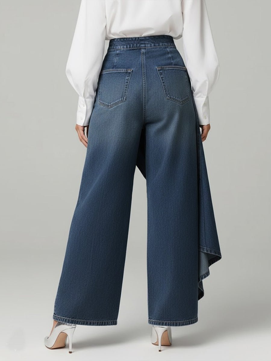 Olivia — Button-Front Wide-Leg Jeans
