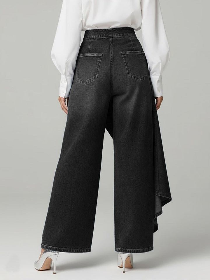 Olivia — Button-Front Wide-Leg Jeans