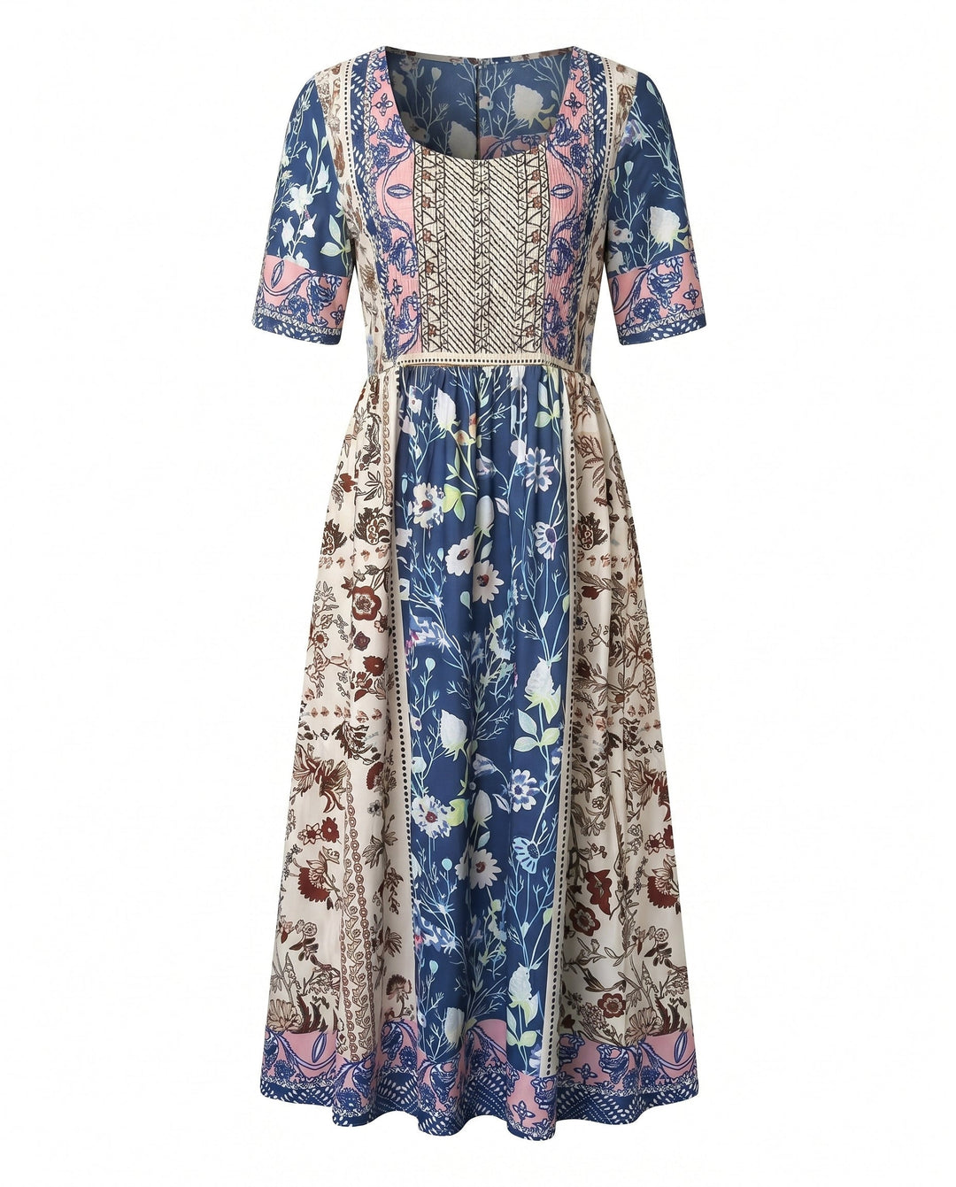 Marnie — Boho Square-Neck Midi Dress