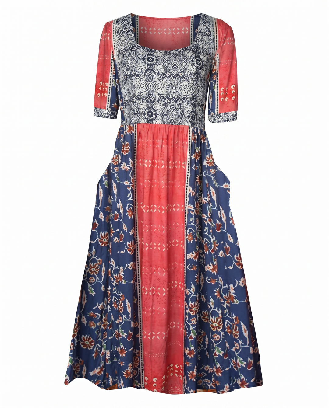 Marnie — Boho Square-Neck Midi Dress