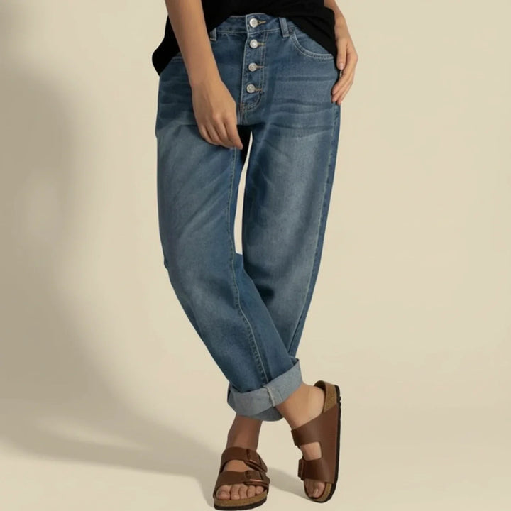 Claire — High-Waisted Button-Fly Jeans