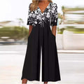 Opal — Boho Floral V-Neck Jumpsuit