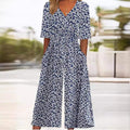 Opal — Boho Floral V-Neck Jumpsuit