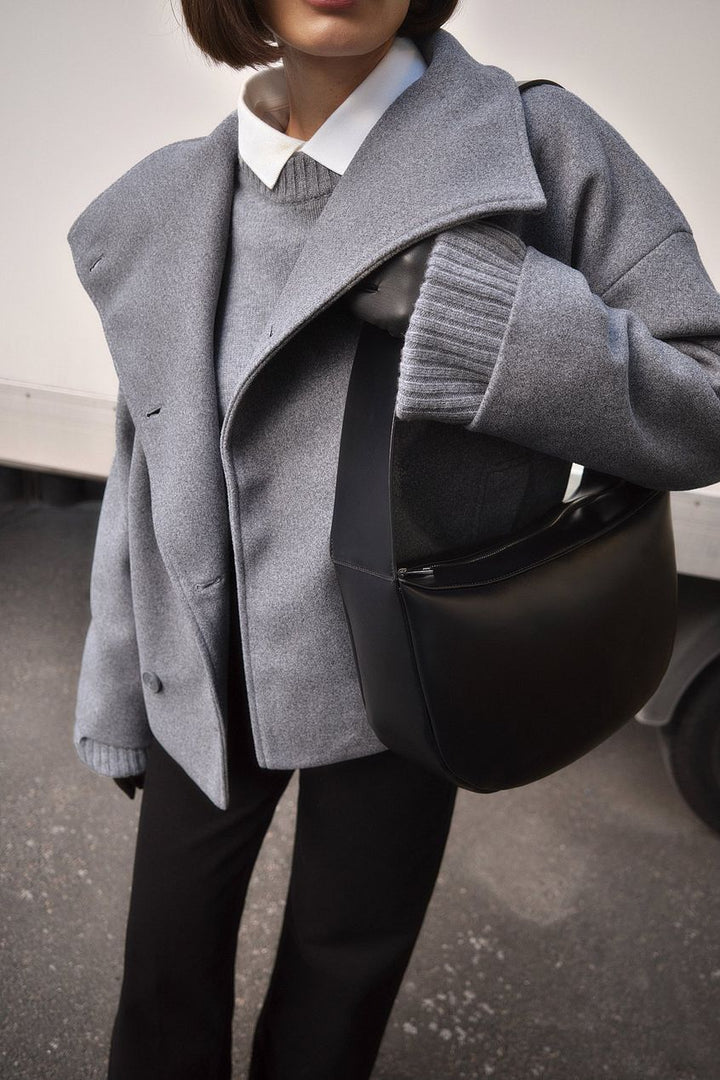 Edwina — Women’s Cropped Shawl-Lapel Coat