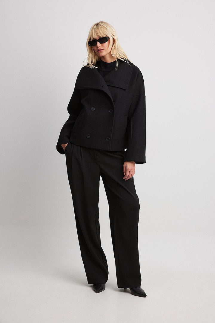 Edwina — Women’s Cropped Shawl-Lapel Coat