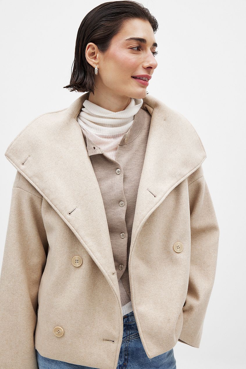Edwina — Women’s Cropped Shawl-Lapel Coat