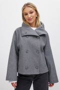 Edwina — Women’s Cropped Shawl-Lapel Coat