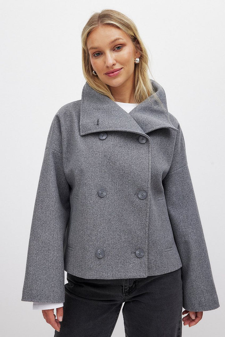 Edwina — Women’s Cropped Shawl-Lapel Coat