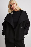 Edwina — Women’s Cropped Shawl-Lapel Coat