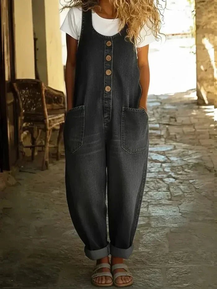 Juniper — Sleeveless Denim Jumpsuit