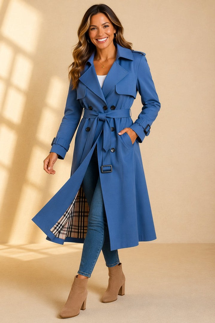 Fritha — Women’s Double-Breasted Belted Long Trench