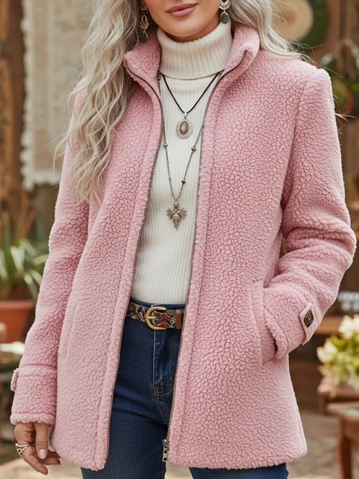 Dovie — Women’s Fleece Zip-Up Teddy Coat