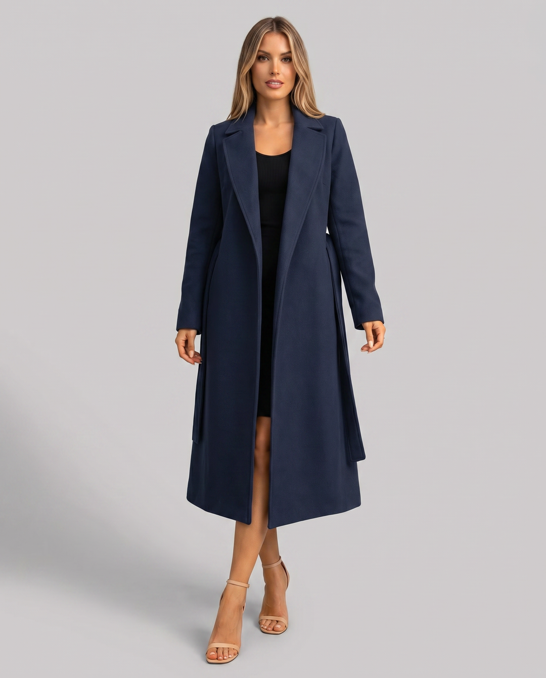 Lisbet — Women’s Notched-Lapel Wrap Trench Coat