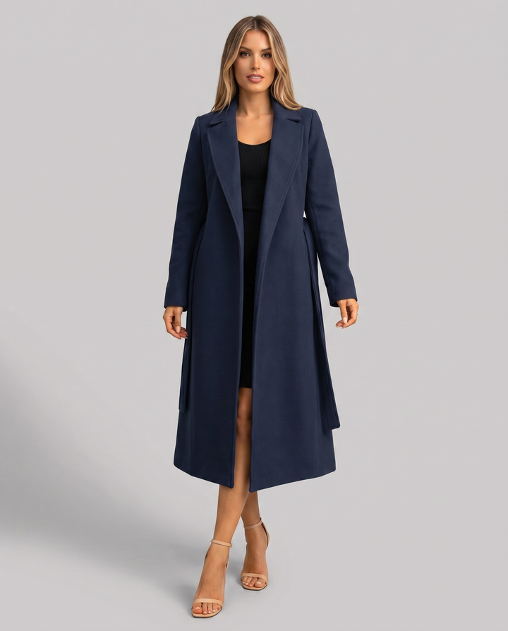 Lisbet — Women’s Notched-Lapel Wrap Trench Coat