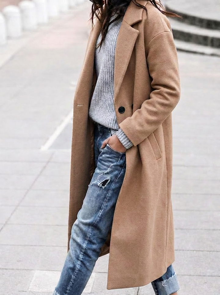 Kirsa — Women’s Oversized Wide-Lapel Long Coat