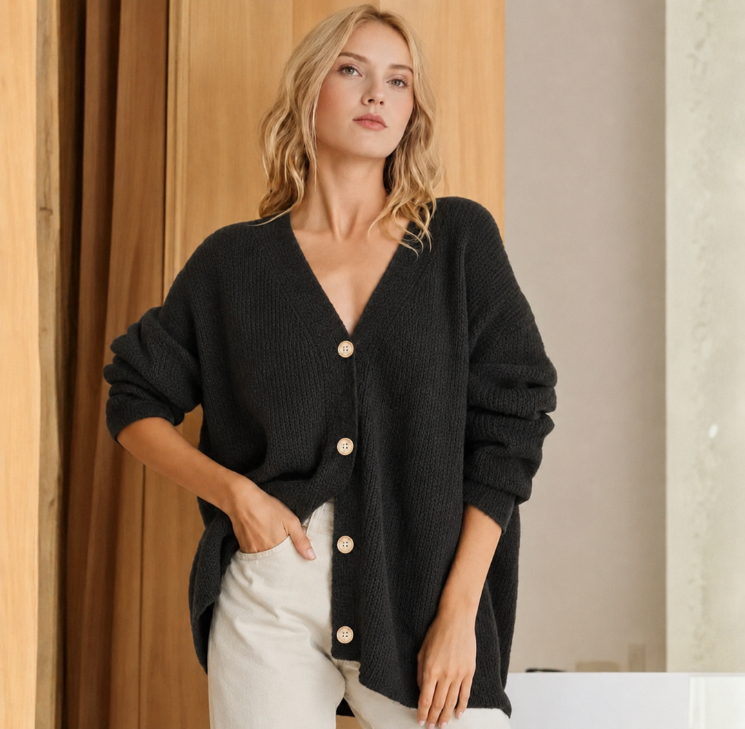 Odile — Women’s Oversized Ribbed Longline Cardigan