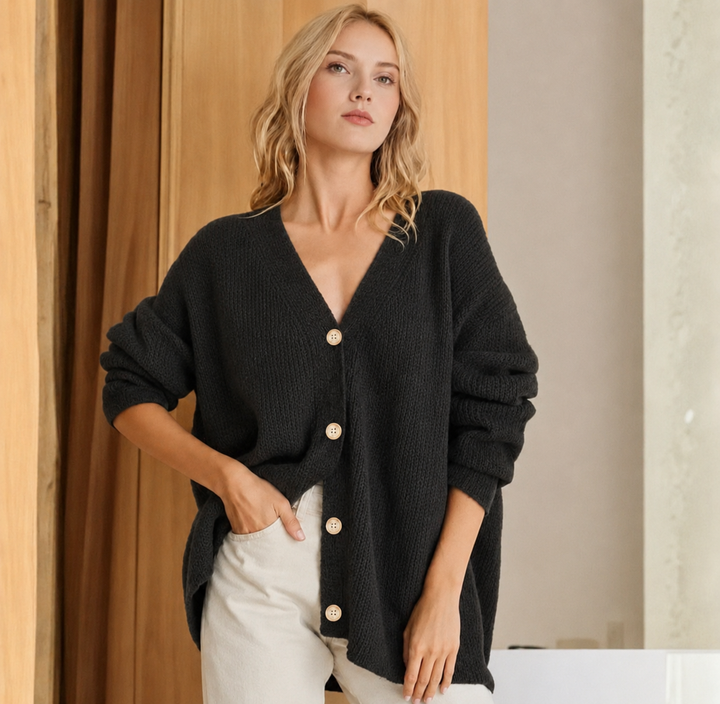 Odile — Women’s Oversized Ribbed Longline Cardigan