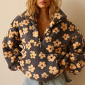 Esme — Women’s Oversized Floral Teddy Half-Zip