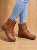 Anouk — Women's Faux-Leather Lace-Up Ankle Boots
