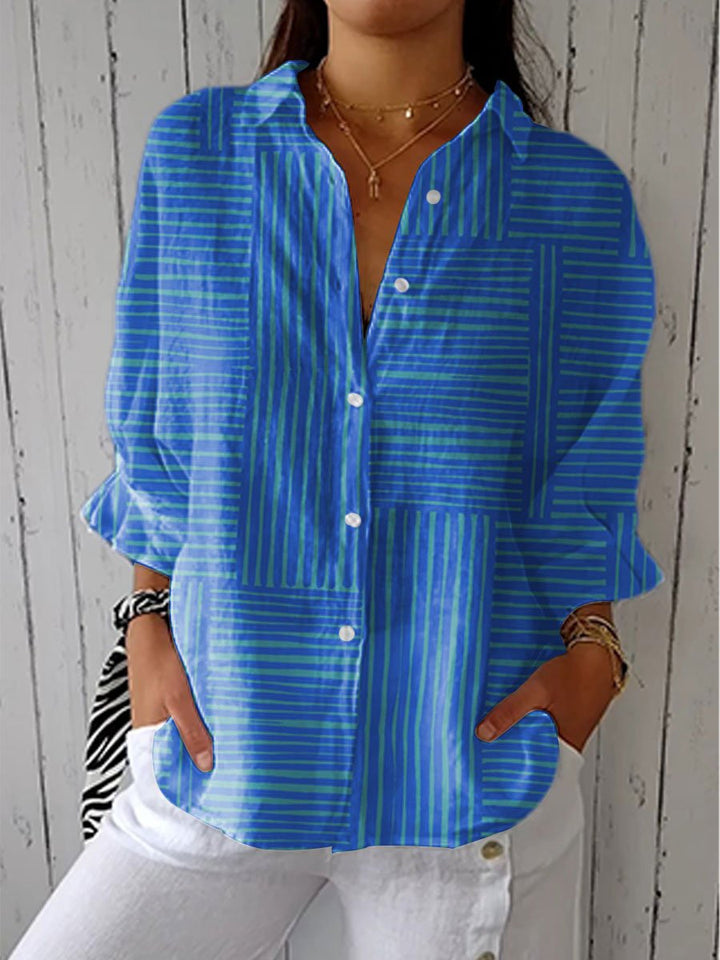 Georgia — Relaxed Striped Button-Front Shirt