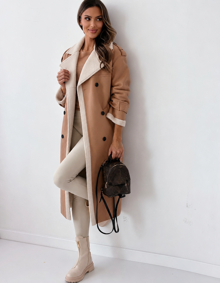 Cleona — Women’s Oversized Belted Long Trench Coat