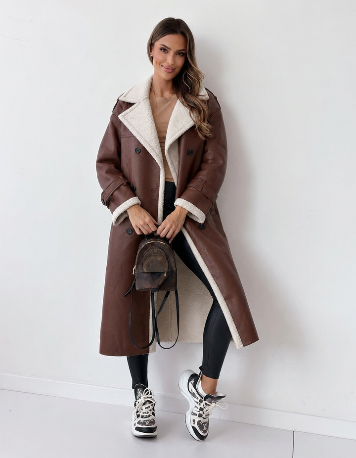 Cleona — Women’s Oversized Belted Long Trench Coat
