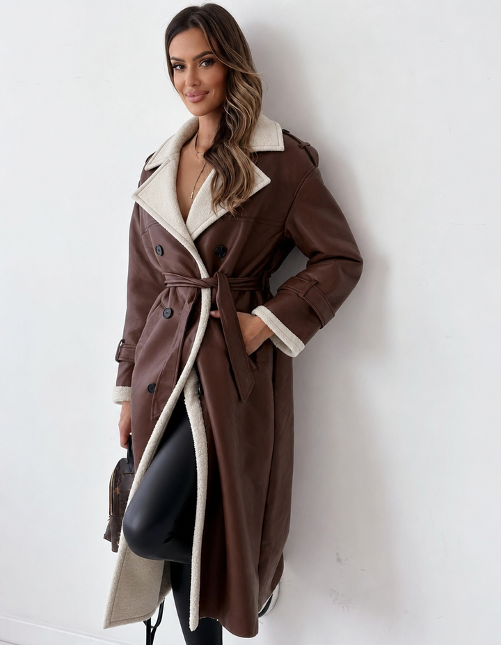 Cleona — Women’s Oversized Belted Long Trench Coat