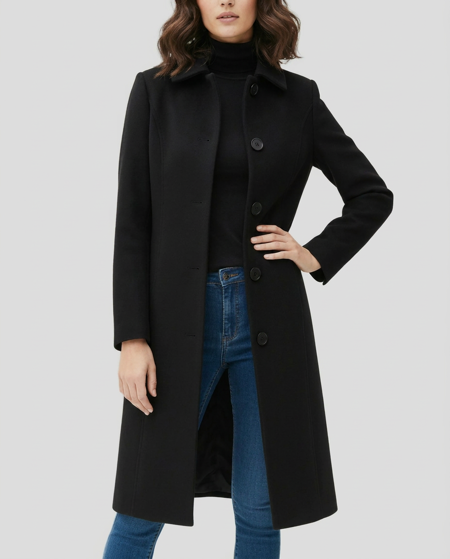 Brontë — Women’s Stand-Collar Single-Breasted Long Coat