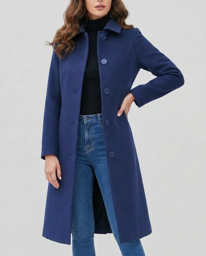 Brontë — Women’s Stand-Collar Single-Breasted Long Coat