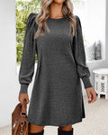 Oona — Women’s Puff-Sleeve Ribbed Mini Dress