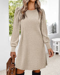 Oona — Women’s Puff-Sleeve Ribbed Mini Dress